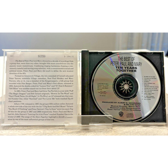 Peter, Paul and Mary: The Best Of: 10 Years Together (CD, 1970) - Picture 3 of 5